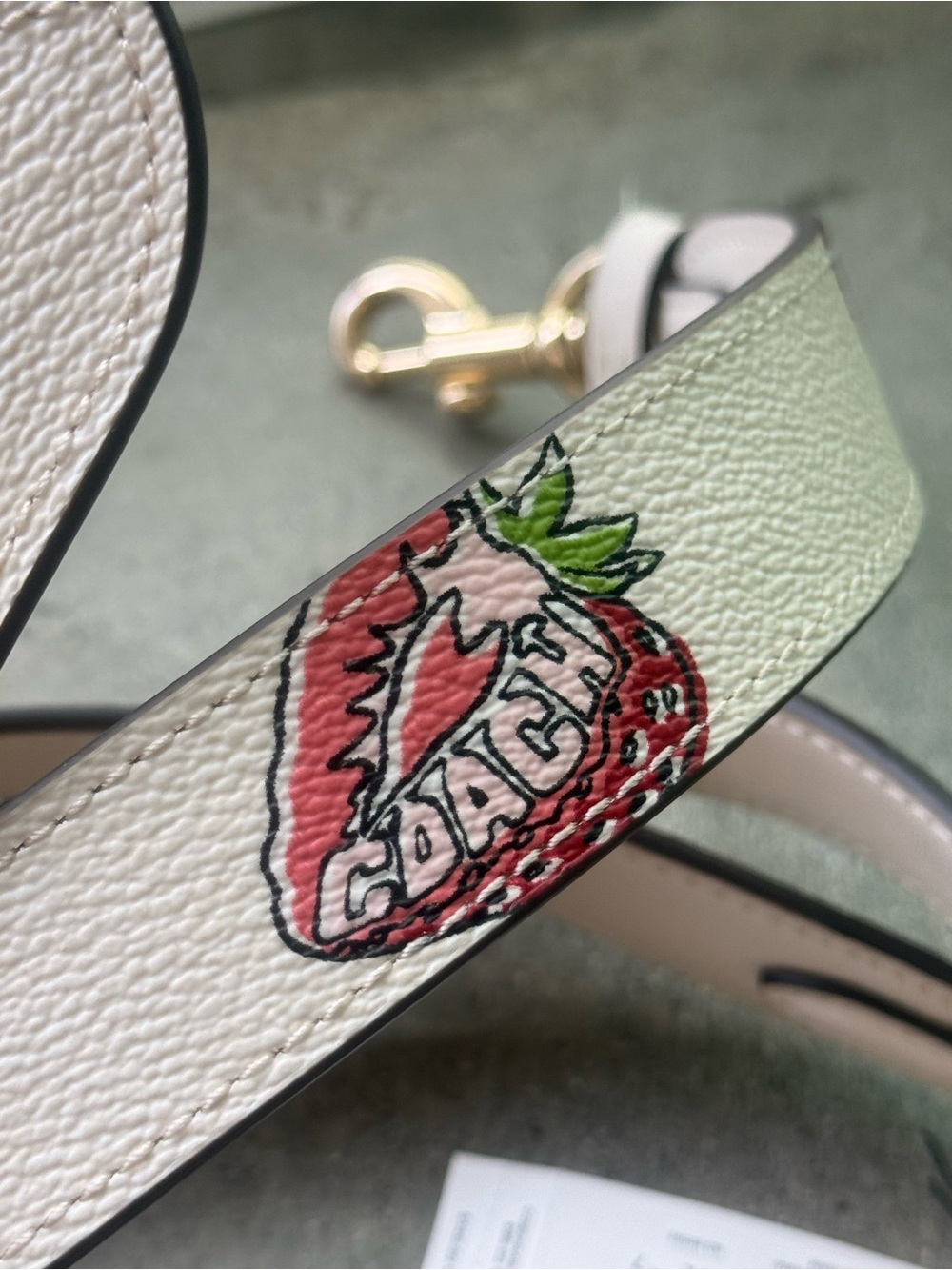 COACH NWT LEATHER STRAWBERRY STRAP